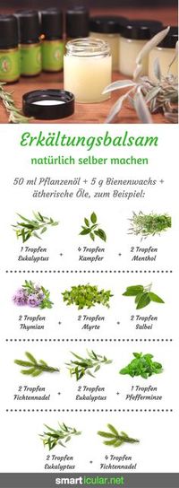 Erkältungssalben riechen gut und lindern Beschwerden. Die meisten basieren jedoch auf Mineralölen. Dabei ist eine natürliche Alternative schnell gerührt!