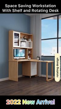 MULTI-FUNCTION IN ONE DESK】Not just a desk, you can also use it as a bookshelf,storage organizer, etc. 【ROTATING COMPUTER DESK】The movable desk can be rotated according to your individual needs and home space requirements. 【LARGE STORAGE BOOKSHELF】Bookshelf offer space for books, artwork, souvenir and office essentials.