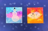 Melting Snowman Art Project for elementary school - Leah Newton Art
