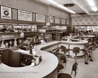 VINTAGE PHOTO PRINT REPRODUCTION "The Blue Bell Diner - Soda Fountain, Washington D.C." 1920's