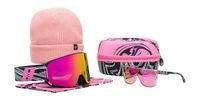 Pink Notion | Powder Pack - Pink Snow Goggles With Light Pink Waffle Knit Beanie & Limited Edition Pink & Black SciFi Sunglasses Powder Pack | $150 US | Blenders Eyewear