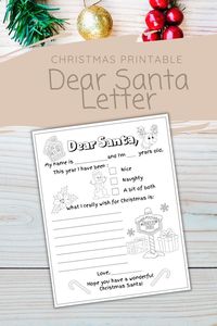 Looking for a fun Christmas coloring activity where kids can create a Letter to Santa? Kids can color and fill in their own letter to Santa with this easy Santa wish list coloring printable template.