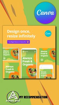 Canva. Design for everyone. In a visual world, Canva Pro makes it easy for anyone to achieve their goals and create professional designs with premium content and features like Brand Kit, Background Remover, and more.Achieve more with Canva Pro Working solo? Increase your productivity, manage your brand, and build your business with Canva. Start your free trial today.