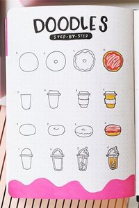 If you're changing up your theme or just want to add some decoration to your spreads this month, check out these super fun step by step food themed doodle tutorials to try in your bullet journal! #bujodoodles #bulletjournal #bujoinspiration