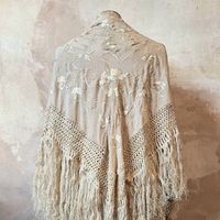 1920s Embroidered Silk Shawl Cape Antique | Etsy