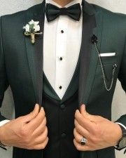 Buy Green Slim Fit Tuxedo by GentWith.com with Free Shipping