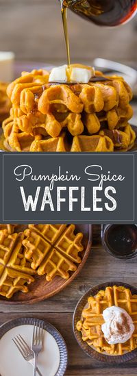 Made with pure pumpkin puree and coconut oil, these waffles are moist, fluffy and ready for maple syrup!