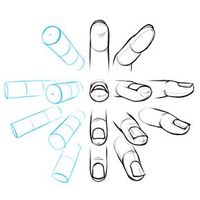 When you’re drawing hands, use fingernails to show perspective, orientation, and form of the fingers. Don’t worry about the literal shape of the nail, unless it’s an important element of your character - proko.com/207