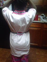Back of t-shirt NO SEW Spa Robe Party Favor....each girl recieved a robe at the party!!! It was a BIG hit...