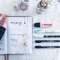 Some cute May headers from artist @somekindwords_ from IG. Quote of the Day🥁 “Don't use social media to impress people; use it to impact people” 🏷#bulletjournalfinland #bujomay #bulletjournalmay #bujolettering