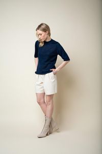 silk and wool top Pearl