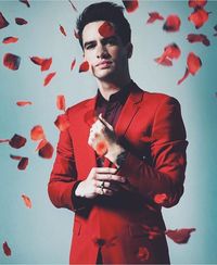 Brendon Urie from Panic! At The Disco in red suit #PATD #BrendonUrie #PanicAttackAesthetic