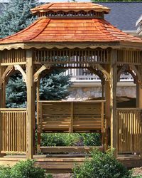 Welcome the summer season in style with this delightful, handcrafted Amish gazebo teahouse. This distinctive #wooden #gazebo #kit creates the ideal intimate environment for enjoying a morning coffee, a drowsy afternoon interlude, or a lively, summer evening chat.