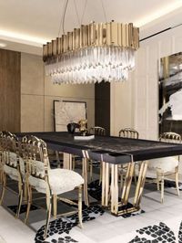 A room's furnishings define if it is an elegant modern dining room design. The eating space must be comfortable, attractive, and long-lasting, with a dining table that complements the area and chairs that complement the table. The majestic Imperial Snake Rug completes the most fashionable dining room décor.