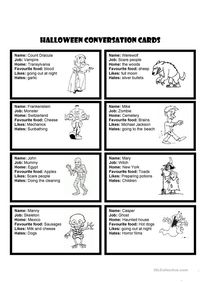 Halloween conversation cards