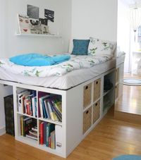 Smart storage! Raise up your bed for oodles more space to keep books and clothes in | Marika's apartment in Sweden | live from IKEA FAMILY