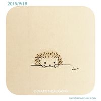 613 ねぇ、ねぇ。 Hey... #illustration #hedgehog #イラスト #ハリネズミ #illustagram