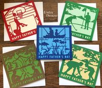 Father's Day Card / Handmade Die Cut Note Card / Dad's Day Blank Card / Blank Stationery