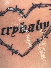 Photo and tattoo credit to Alex Molnar at 252 Tattoo! Find them on instagram at siltnhoneytattoos! #tattoo #tattooideas #barbedwiretattoo #barbedwireheart #heart #crybaby #crybabytattoo #aesthetic #aesthetictumblr #aestheticfeed #aesthetictattoos #tattooapprentice #tattooaesthetic #tattooinspiration #tattooinspo #inspo #barbedwire