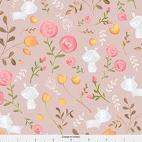 Spoonflower Floral Easter Bunny Rabbit Fabric - Sweet Bunnies By Biancapozzi - Bunnies Cotton Fabric By The Yard With Spoonflower