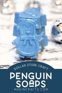 Melt and pour soap is the ultimate DIY soap. This project is great for beginner soap makers because it’s so easy to do and the supplies are cheap. These melt and pour penguin soaps are very inexpensive and make fun gifts too. You can make a batch in just a few minutes.