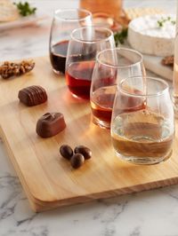 Make your next wine night one to remember. These tasting flight boards allow you to serve a collection of different wines at once, with some even holding room to have a dessert pairing with it! Use these for your wine party to really add an element of sophistication and organization. 🍷
