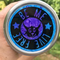 Tajar Tajar! Central to this cup is frolic and mischief! Theme: Galaxy Night Sky Style: Alcohol Inks with Silver glitter "stars" Details: Silhouettes in vinyl