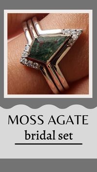 ►𝐃𝐞𝐬𝐜𝐫𝐢𝐩𝐭𝐢𝐨𝐧 𝐨𝐟 𝐑𝐢𝐧𝐠 _________________________ ●(Lab Created) Moss Agate Stone Details:- → Center Stone Shape: 𝐊𝐢𝐭𝐞 𝐂𝐮𝐭 → Center Stone Size: 𝟏.𝟐𝟎𝐂𝐓 → Stone Measurement: 9.70x6.00 mm → Stone Cut Grade: Excellent → Stone Color Grade: Green ● Moissanite Stone Details → Stone Shape:𝐑𝐨𝐮𝐧𝐝 𝐂𝐮𝐭 → Stone Size: 𝟎.𝟏𝟎𝐂𝐓𝐖 → Stone Cut Grade: Excellent → Stone Color Grade: Colorless ● Total Stone Size: 𝟏.𝟑𝟎𝐂𝐓𝐖 #mossagatering #bridalsetring #weddingring