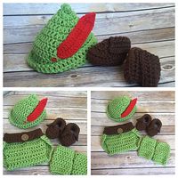 Crochet Peter Pan Hat, Diaper Cover, Leg Cuffs and Boots Pattern (PDF FILE)