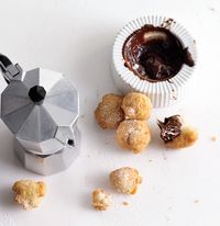 Zeppole with Chocolate Sauce Recipe | Epicurious.com