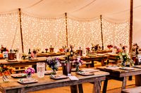 Fairy Lights | Epic Love Story | I Dream Events | Brightly Coloured Outdoor Woodland Wedding | Stretch Tent Reception | Lace Anna Sorrano Gown | High Street Bridesmaid Dresses | Ignite Films
