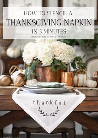 How To Stencil A Thanksgiving Napkin in 5 Minutes