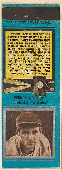 A3 Poster Reproduction of Classic Image,Overall Dimensions of this Poster are 420x297mm (16.5x11.7 inches),Fast Worldwide Shipping :Vernon Kennedy Philadelphia Athletics from the Baseball Pla-16x12"(A3) Poster