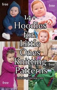 Knitting patterns for Hoodies for Babies and Children - hooded cardigans, sweaters, and more. Most patterns are free
