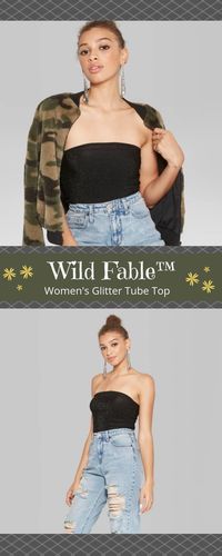 #target #afflink #wildfable Looking for the perfect top for the party? Look no further! This well fitting glitter tube top is sure to make some jaws drop when you walk in.