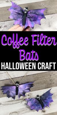 These Coffee Filter Bats are so cute! Planning some fun Halloween crafts for kids? Then you'll want to add this bat craft to your plans. They are easy to make at home or at school. Perfect for preschool and kindergarten but children of all ages will enjoy creating their own clothespin bat. Love that you can find the craft supplies at the Dollar Store or wherever you shop.