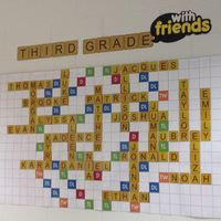 Third Grade with Friends. Great idea for a beginning of the year bulletin board. Letter tiles originally from www.lessonplandiva.com