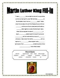 Martin Luther King Jr. Activities - Intermediate