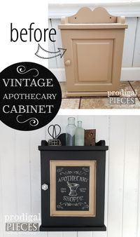 A vintage apothecary cabinet gets a new makeover with typography by Larissa of Prodigal Pieces | prodigalpieces.com #prodigalpieces #farmhouse #diy #home #homedecor #vintage #industrial #apothecary