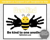 "This Bee Kind Handprint Bee Craft is a perfect activity for World Kindness Day 2020. It has the Bible verse Ephesians 4:32, \"Be Kind to One Another.\" This Bee Handprint Craft will be a great piece of inspirational Decor for your home once you have added your child's handprints to the bee. This is a great World Kindness Day activity that you can use to help inspire your child to be kind and teach them how important it is to be kind to others. Download and print this Bee Kind Handprint Bee Craf