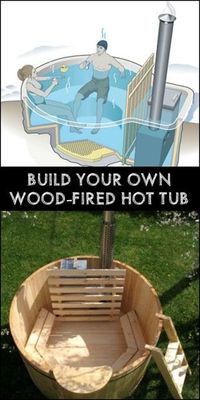 Relax with friends and family in your backyard this winter by building your own wood-fired hot tub!