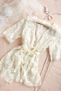 Lace robe for Bride when getting ready.