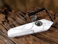 PRETTY White Howlite Crystal Smoking Pipe - White Howlite Pipe, Howlite Pipe, White Pipe, Crystal Pipe, Stone Pipe, Rock Pipe, Smoking Pipe