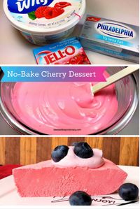 Low-Carb, No-Bake Cherry Dessert- have something special without all the sugar and calories! #blessedbeyondcrazy #lowcarb