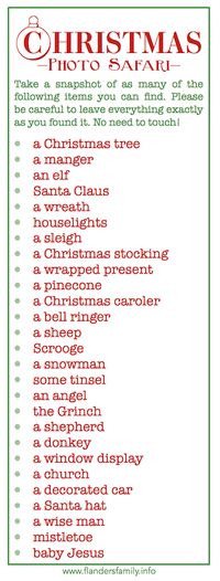 Christmas Photo Safari {free printables}