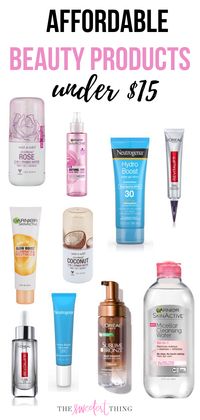 Affordable Beauty Products Under $15. Skincare and beauty products for women. Emily Gemma, The Sweetest Thing Blog #Skincare #EmilyGemma #BeautyProducts