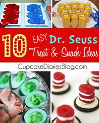 10 Easy Dr. Seuss Treat and Snack Ideas #DrSeuss #ReadAcrossAmerica #party | CupcakeDiariesBlog.com
