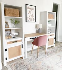 Learn how to build this DIY Home Office Desk System with free plans and a how-to video by Shanty2Chic!