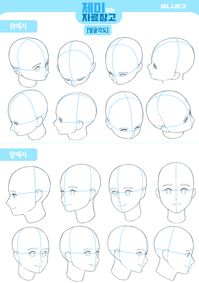 얼굴각도 자료입니다~! #자료참고#제미있는자료참고#얼굴각도#얼굴자료#블루젯#블루젯만화학원