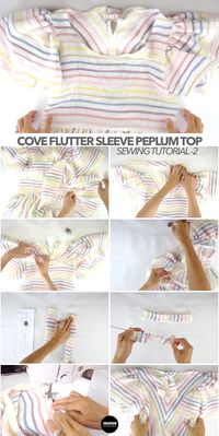 Looking for new sleeve ideas to sew other than regular short sleeves? The Cove top features flowy flutter sleeves with peplum hemline to make a super adorable top that is easy to pair with various outfits.